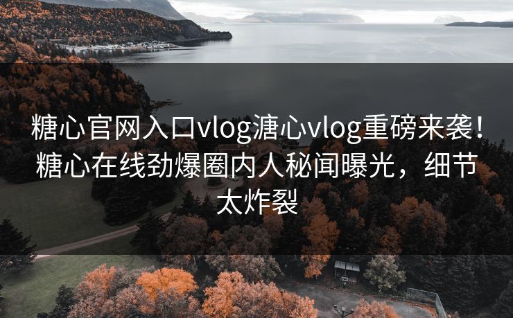 糖心官网入口vlog溏心vlog重磅来袭！糖心在线劲爆圈内人秘闻曝光，细节太炸裂
